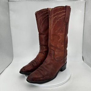 Frye 3029 Men Size 10D Brown Leather Stitched Pull On Cowboy Western Boot